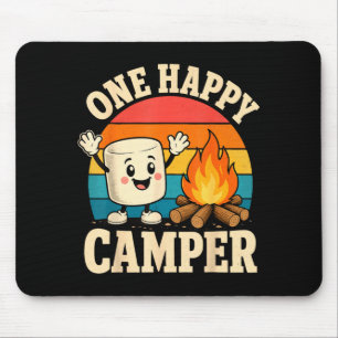 Camping kids cute marshmallow campfire mouse pad