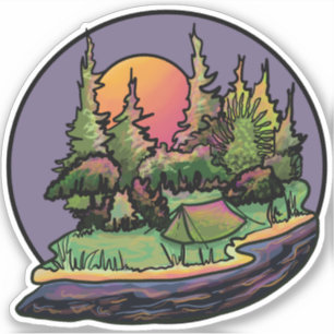 Camping Landscape Sticker