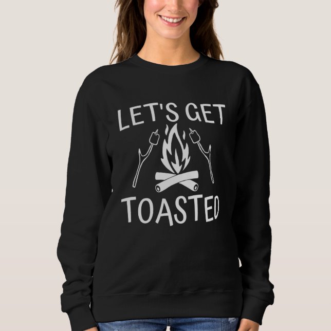 Camping Lets Get Toasted Novelty Unisex Top (Front)