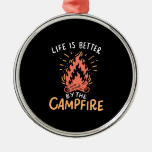 Camping - Life Is Better By The Campfire Metal Tree Decoration