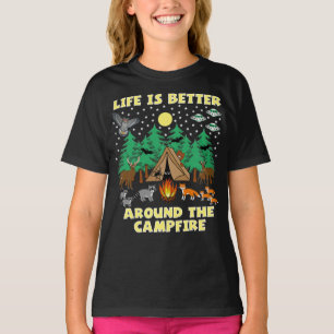 CAMPING-LIFE IS BETTER, Funny Camping With Critter T-Shirt