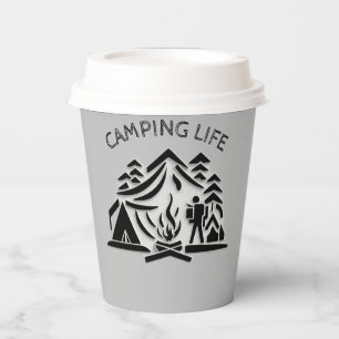 Camping Life Personalise Name Text Coffee Paper Cups