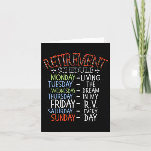 Camping Life Retirement Schedule Van Rv Camper Fan Card