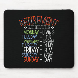 Camping Life Retirement Schedule Van Rv Camper Fan Mouse Pad