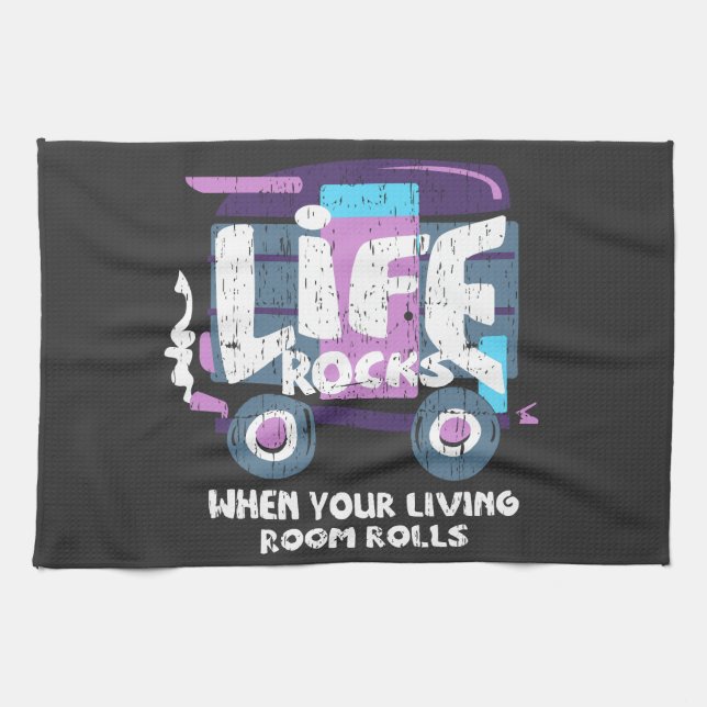 Camping - Life Rocks Tea Towel (Horizontal)