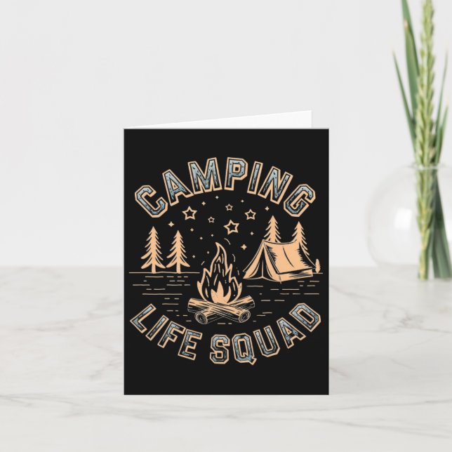 Camping Life Squad Campfire 2025 Camper Trip Campi Card (Front)