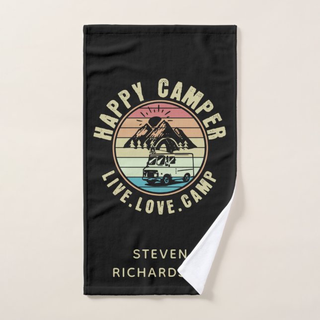 Camping- Live. Love. Camp Outdoors Hand Towel (Hand Towel)