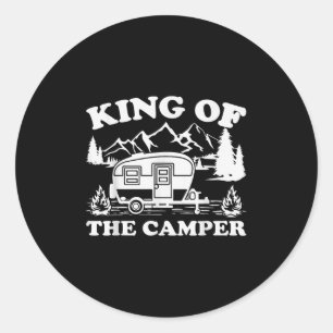 Camping Lover Camper Van King Of The Camper Classic Round Sticker