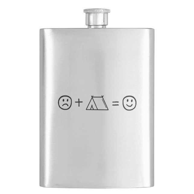 Camping Makes You Happy Hip Flask (Front)
