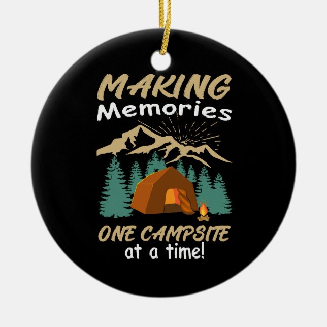 CAMPING Making Memories Ceramic Tree Decoration (Front)