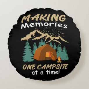 CAMPING Making Memories Round Cushion
