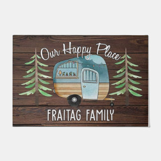Camping Mat, Happy Camper Family Rug