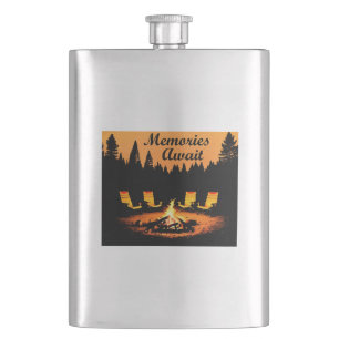 Camping Memories Await Hip Flask