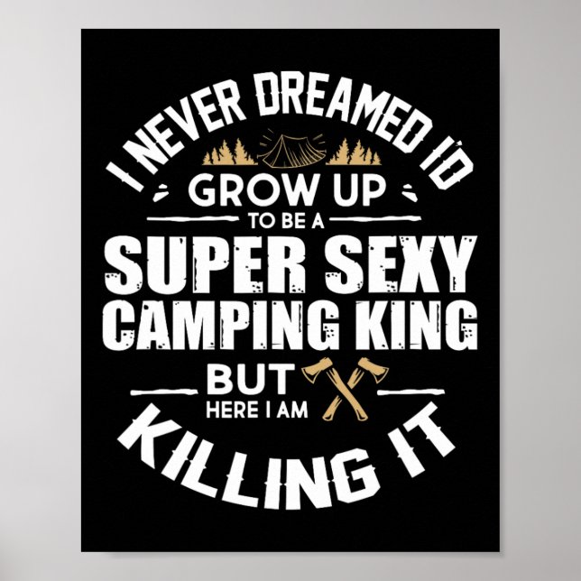 Camping Men Camper Rv Camping Vacation Camping Dad Poster (Front)