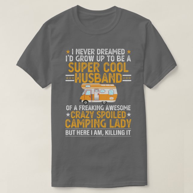 Camping  Men Funny Valentines Day Camping Husband  T-Shirt (Design Front)
