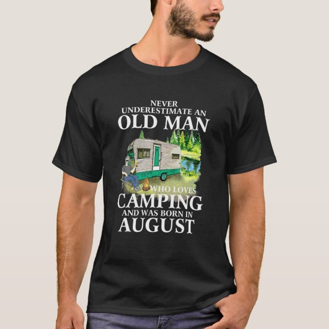 Camping Mens Old Man Camper Caravan Motorhome Augu T-Shirt (Front)