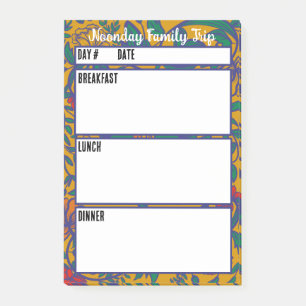 Camping Menu Meal Planning Tool Post-it Notes