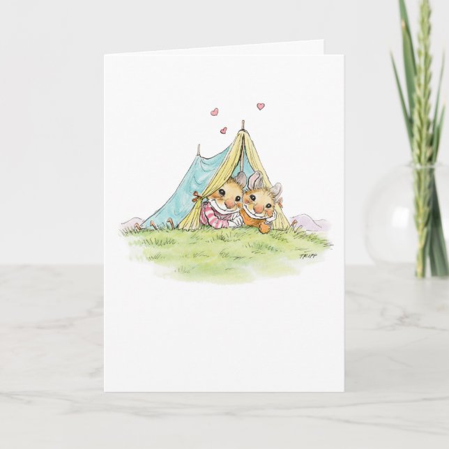Camping Mice Anniversary Card (Front)