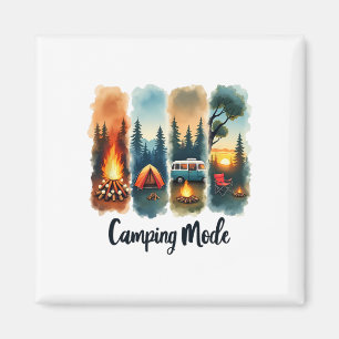 Camping Mode Campfire Tent Van Sunset Serenity Magnet