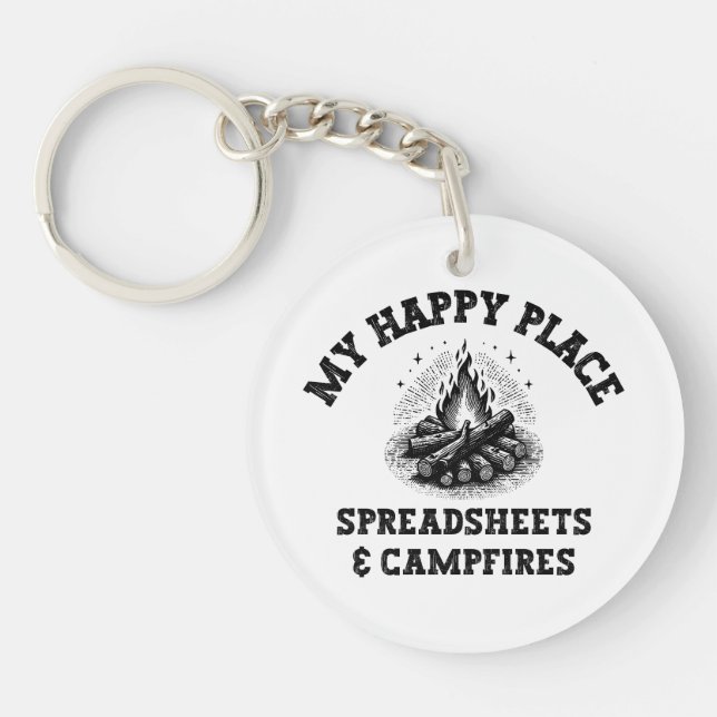 Camping Mode: Off The Grid - Funny Accountant Gift Key Ring (Front)