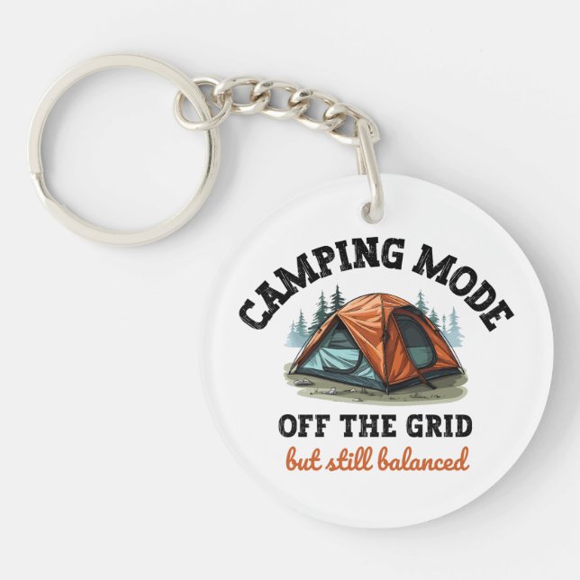 Camping Mode: Off The Grid - Funny Accountant Gift Key Ring (Front)