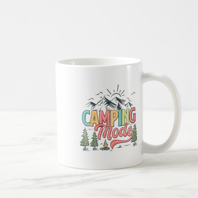 Camping Mode On Funny Camper Nature Lover Scout He Coffee Mug (Right)