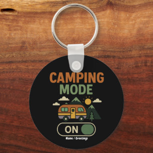 Camping Mode On Funny Nature Lover Camper Gift Rv Key Ring