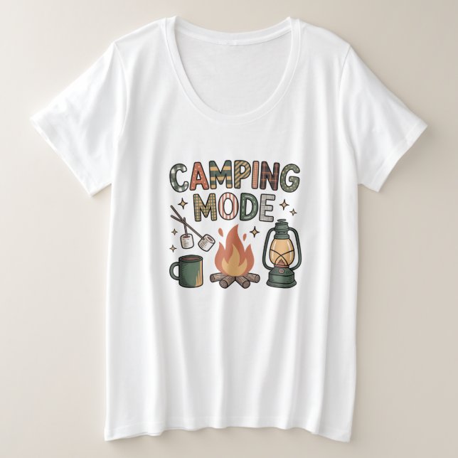 Camping Mode  Plus Size T-Shirt (Design Front)