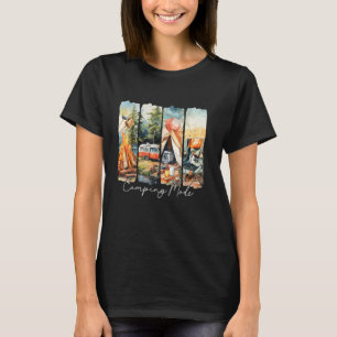 Camping Mode Retro Summer Outdoor Adventure Campin T-Shirt