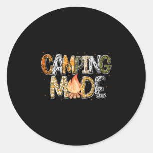 Camping Mode Summer Adventure Campfire Nature Love Classic Round Sticker