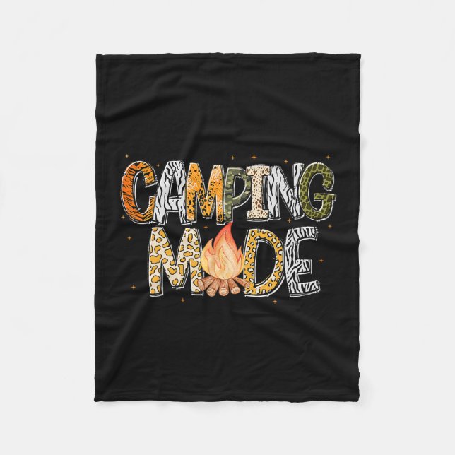 Camping Mode Summer Adventure Campfire Nature Love Fleece Blanket (Front)