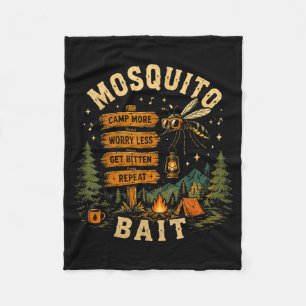 Camping Mosquito Bait Campfire For Retro Squad Fleece Blanket