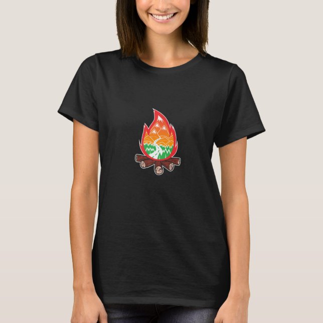 Camping Mountain Climbing Adventure  Cool Camp T-Shirt (Front)
