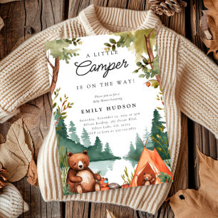 Camping Mountain Rustic Baby Shower Invitation