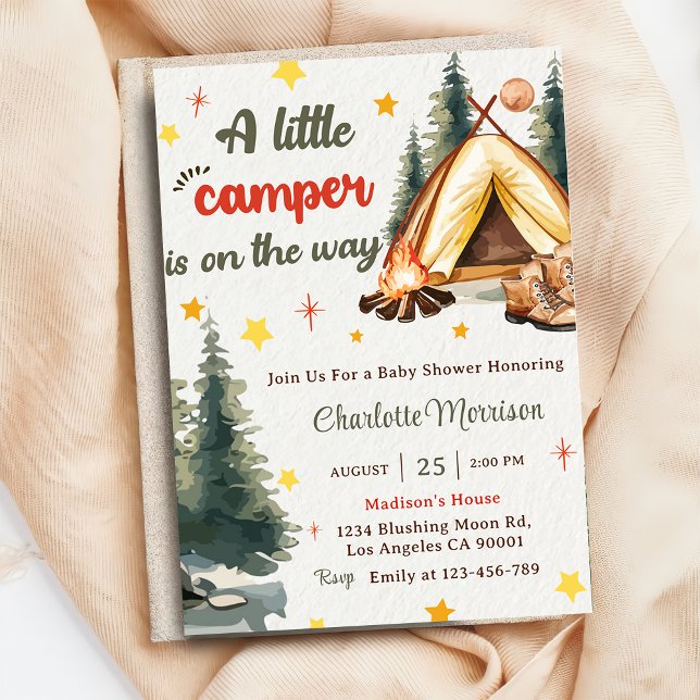 Camping Mountain Rustic Baby Shower Party  Invitation (Creator Uploaded)