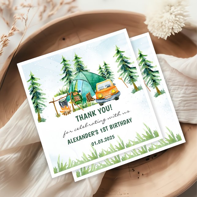 Camping Mountain Rustic Birthday Party  Napkin (Creator Uploaded)