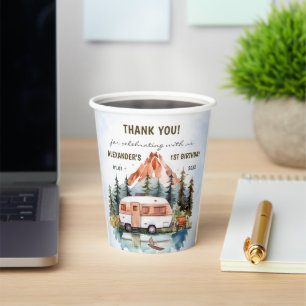 Camping Mountain Rustic Birthday Party  Paper Cups