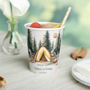 Camping Mountain Rustic Birthday Party  Paper Cups