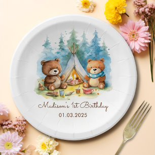 Camping Mountain Rustic Birthday Party  Paper Plate