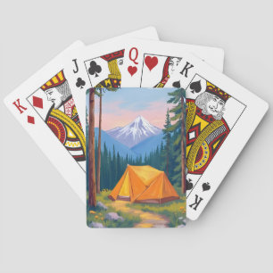 Camping Mountain Watercolor Playing Cards
