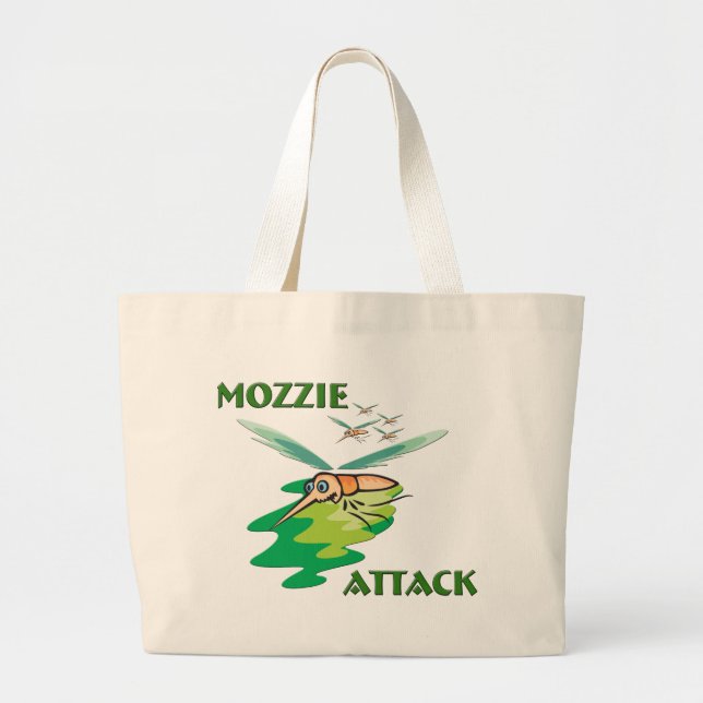 Camping Mozzie Large Tote Bag (Front)