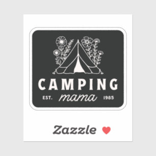 Camping mum camper mama mother whimsical black