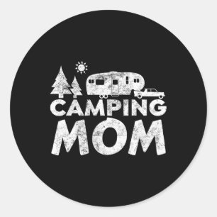 Camping Mum Shirt 5th Wheel Camper Rv Vacation Gif Classic Round Sticker