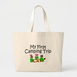 Camping My First Camping Trip Large Tote Bag