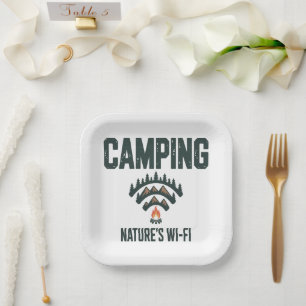 Camping Natures Wifi Paper Plate
