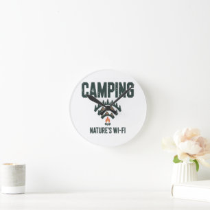 Camping Natures Wifi Round Clock