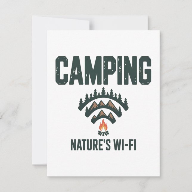 Camping Natures Wifi Thank You Card (Front)
