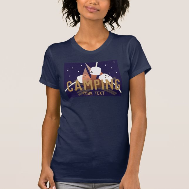 Camping Night Marshmallow Roasting Camper T-Shirt (Front)