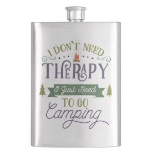 Camping Not Therapy Hip Flask