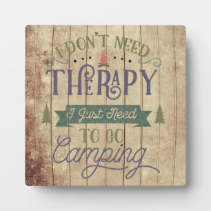 Camping Not Therapy Word Art Plaque